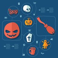 Halloween flat infographic N254