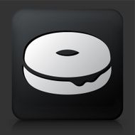 Black Square Button with Donut Icon N2