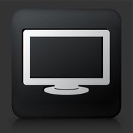 Black Square Button with Television Icon N10