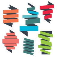 Six different colored ribbons