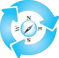 arrows cycle with compass