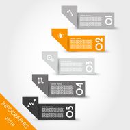orange infographic origami bent stickers