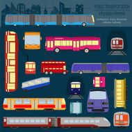 Public transportation infographics Tram trolleybus subway N4