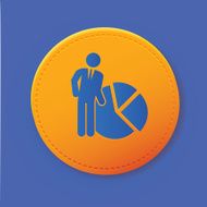 Businessman symbol on button vector