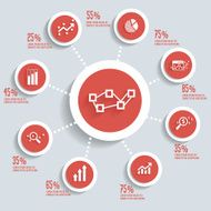 Analysis info graphic design concept red version
