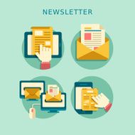 flat design concept of newsletter