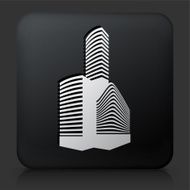 Black Square Button with Buildings Icon N6