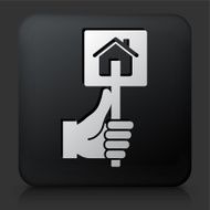 Black Square Button with Real Estate Sign