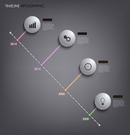 Time line info graphic white round template