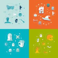 Halloween flat infographic N255