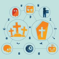 Halloween flat infographic N256