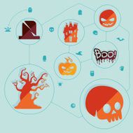 Halloween flat infographic N259