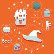 Halloween flat infographic N260