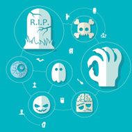 Halloween flat infographic N261