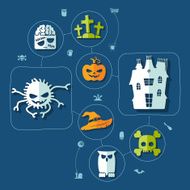 Halloween flat infographic N264