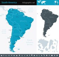South America - infographic map Illustration N2