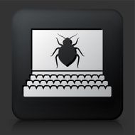 Black Square Button with Bedbugs in Movie Theatre