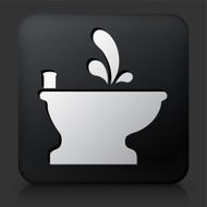 Black Square Button with Bidet Icon N2