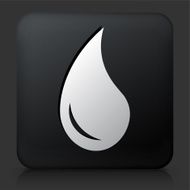 Black Square Button with Water Drop Icon