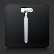 Black Square Button with Razor Icon