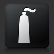 Black Square Button with Toothpaste Icon