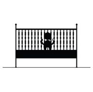 baby in crib symbol and icon vector illustration