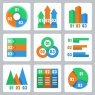 Vector isolated infographics related icons set