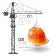 Crane lifts the helmet