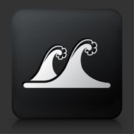 Black Square Button with Tsunami Icon N2