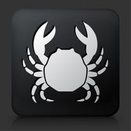 Black Square Button with Crab Icon