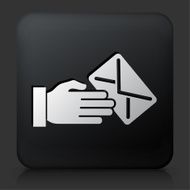 Black Square Button with Delivery Letter Icon