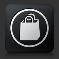 Black Square Button with Shopping Bag Icon N2