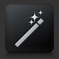 Black Square Button with Wand Icon