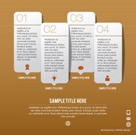 Perforated paper infographic of four number options