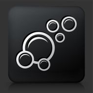 Black Square Button with Bubbles Icon