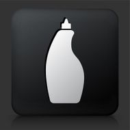 Black Square Button with Cleaning Solution Icon