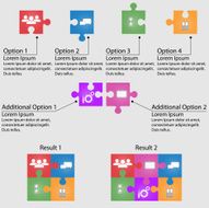 Set of puzzle for infog raphic Vector