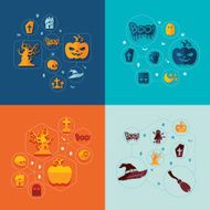 Halloween flat infographic N265