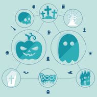 Halloween flat infographic N266