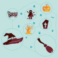Halloween flat infographic N269