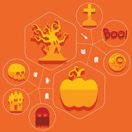 Halloween flat infographic N270
