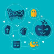 Halloween flat infographic N271