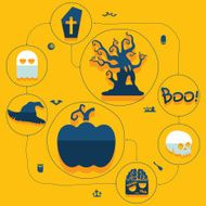 Halloween flat infographic N273