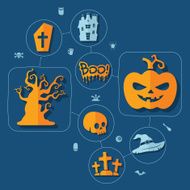 Halloween flat infographic N274