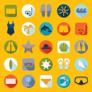 Set of summer tourism icons N12