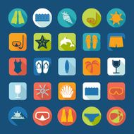 Set of summer tourism icons N19