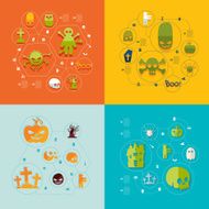 Halloween flat infographic N275