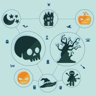 Halloween flat infographic N276