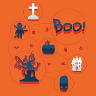 Halloween flat infographic N277
