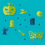 Halloween flat infographic N278